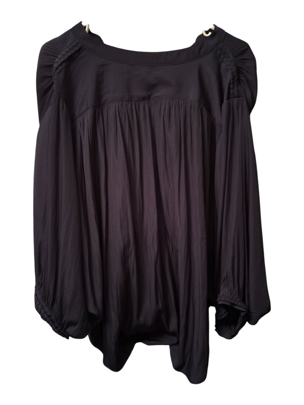 Chico's Navy Draped Blouse - Picture 2 of 2
